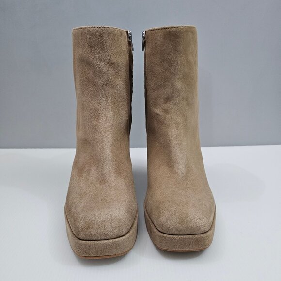 NEW Dolce Vita Gracie Ankle Boot Womens 10 Taupe Suede Platform Block Heel Fall - Picture 5 of 15